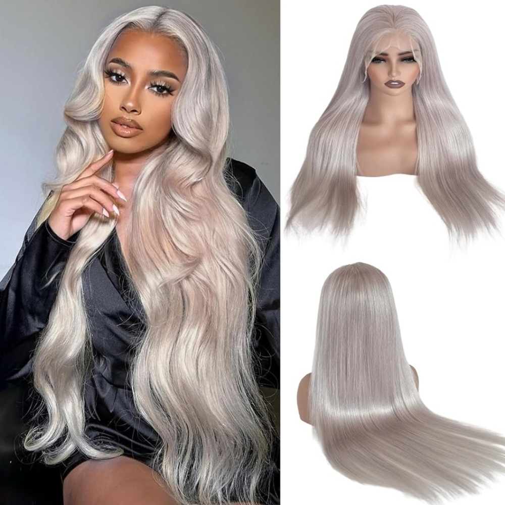 28 Inch Gray Lace Wig Unit